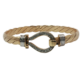 6.75” Pre-owned 9CT Stone Set Hook & Loop Bangle (22.68g)